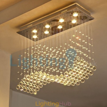 Modern Contemporary Chandelier Flush mount Pendant Fixture Crystal Rain Drop Light Modern Contemporary Chandelier Flush mount Pendant Fixture Crystal Rain Drop Light