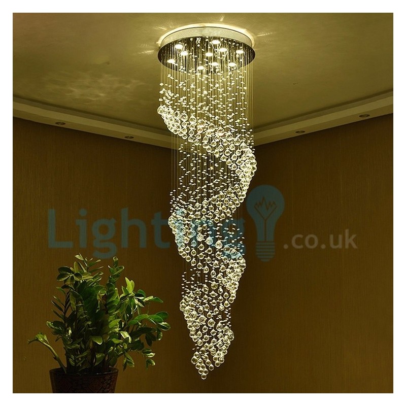 Modern Contemporary Chandelier Flush mount Pendant Fixture Crystal Rain Drop Light