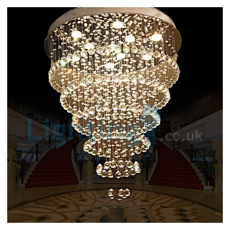 Modern Contemporary Chandelier Flush mount Pendant Fixture Crystal Rain Drop Light