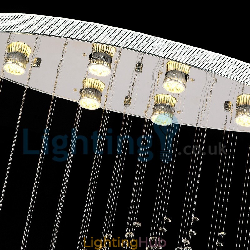 Modern Contemporary Chandelier Flush mount Pendant Fixture Crystal Rain Drop Light