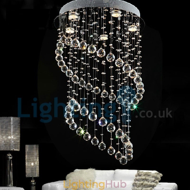 Modern Contemporary Chandelier Flush mount Pendant Fixture Crystal Rain Drop Light
