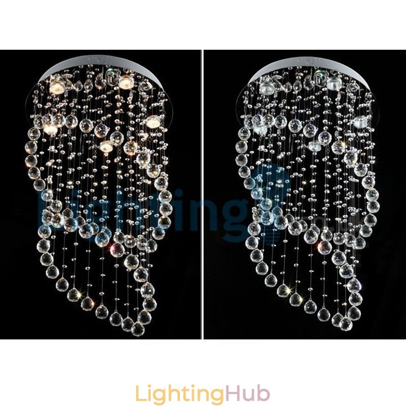 Modern Contemporary Chandelier Flush mount Pendant Fixture Crystal Rain Drop Light