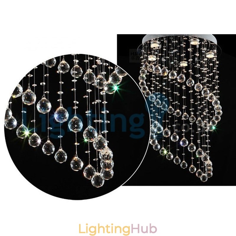 Modern Contemporary Chandelier Flush mount Pendant Fixture Crystal Rain Drop Light