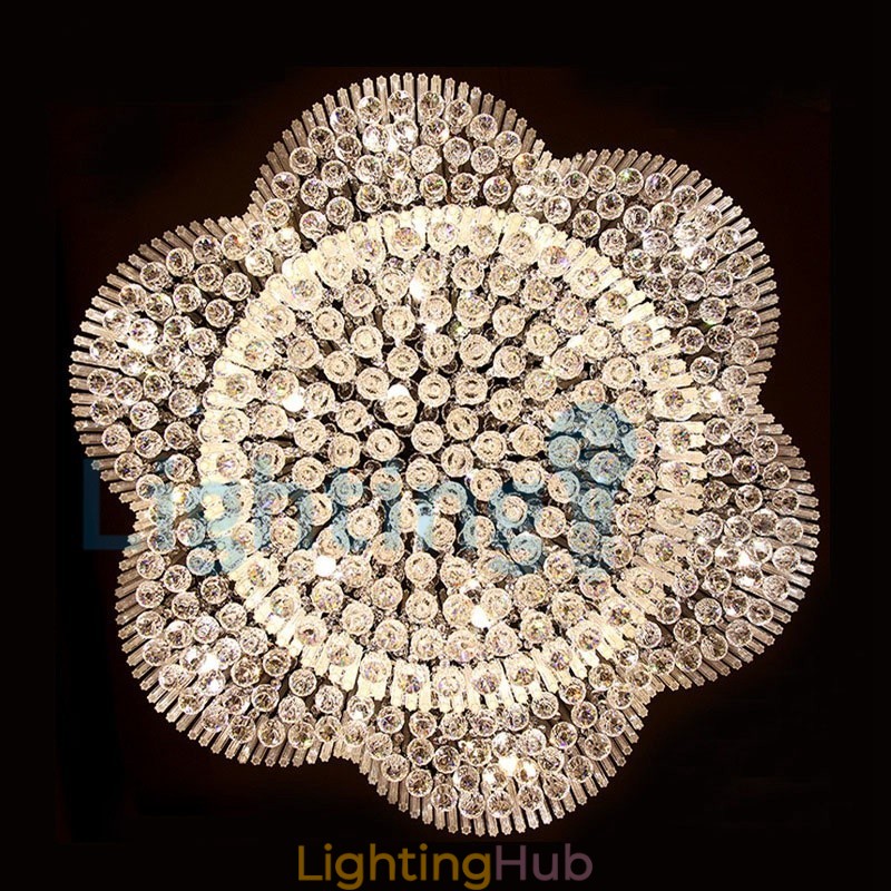 Modern Contemporary Chandelier Flush mount Pendant Fixture Crystal Rain Drop Light