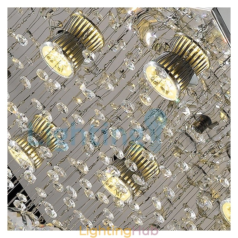 Modern Contemporary Chandelier Flush mount Pendant Fixture Crystal Rain Drop Light