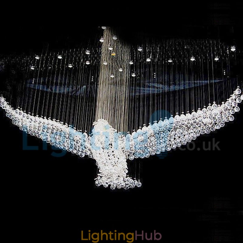 Modern Contemporary Chandelier Flush mount Pendant Fixture Crystal Rain Drop Light