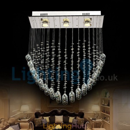 Modern Contemporary Chandelier Flush mount Pendant Fixture Crystal Rain Drop Light Modern Contemporary Chandelier Flush mount Pendant Fixture Crystal Rain Drop Light