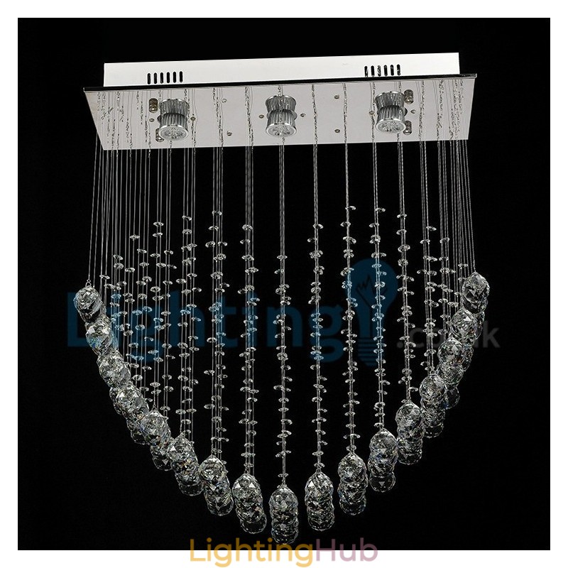 Modern Contemporary Chandelier Flush mount Pendant Fixture Crystal Rain Drop Light