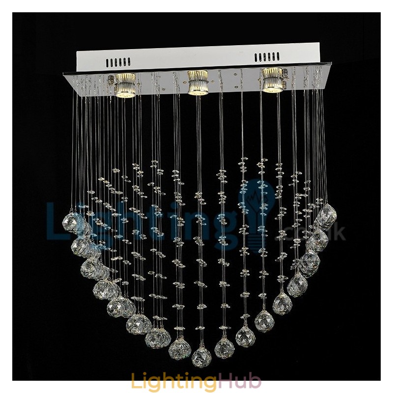 Modern Contemporary Chandelier Flush mount Pendant Fixture Crystal Rain Drop Light