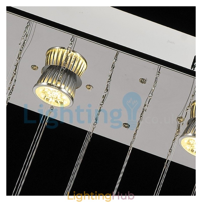 Modern Contemporary Chandelier Flush mount Pendant Fixture Crystal Rain Drop Light
