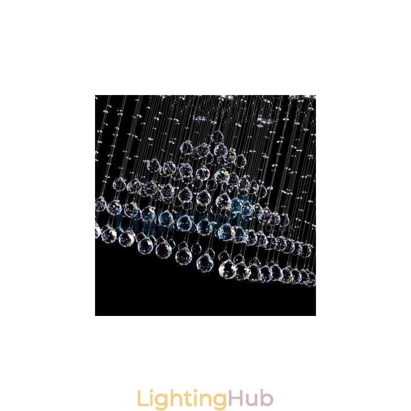 Modern Contemporary Chandelier Flush mount Pendant Fixture Crystal Rain Drop Light
