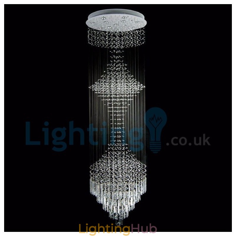 Modern Contemporary Chandelier Flush mount Pendant Fixture Crystal Rain Drop Light