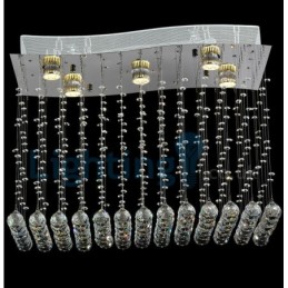 Modern Contemporary Chandelier Flush mount Pendant Fixture Crystal Rain Drop Light