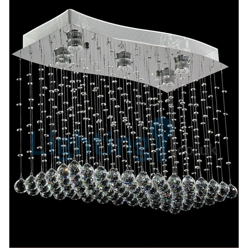 Modern Contemporary Chandelier Flush mount Pendant Fixture Crystal Rain Drop Light