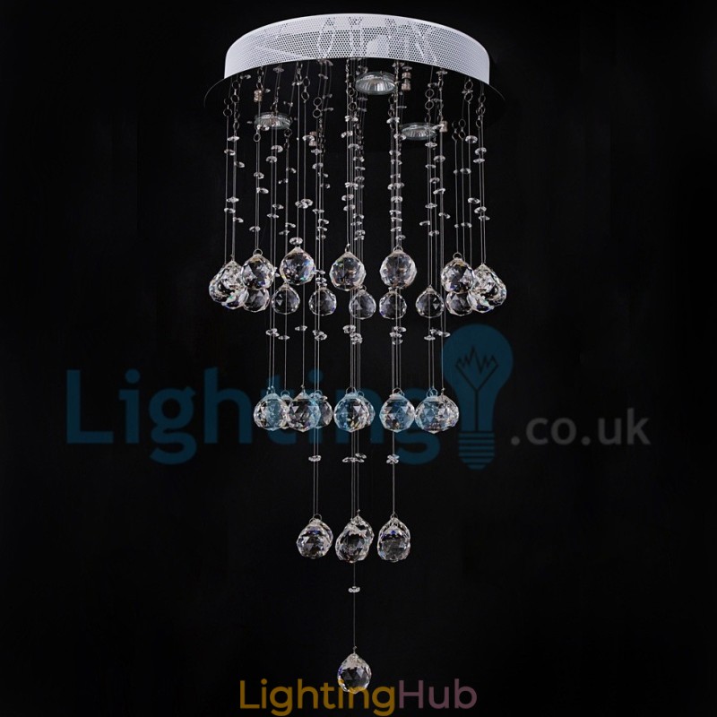 Modern Contemporary Chandelier Flush mount Pendant Fixture Crystal Rain Drop Light