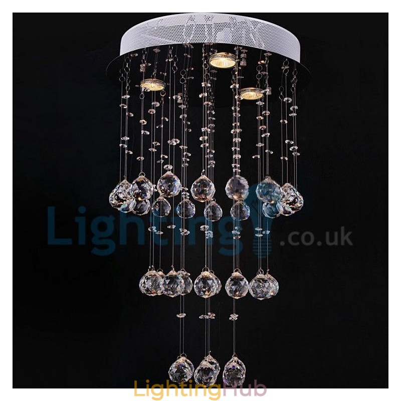 Modern Contemporary Chandelier Flush mount Pendant Fixture Crystal Rain Drop Light
