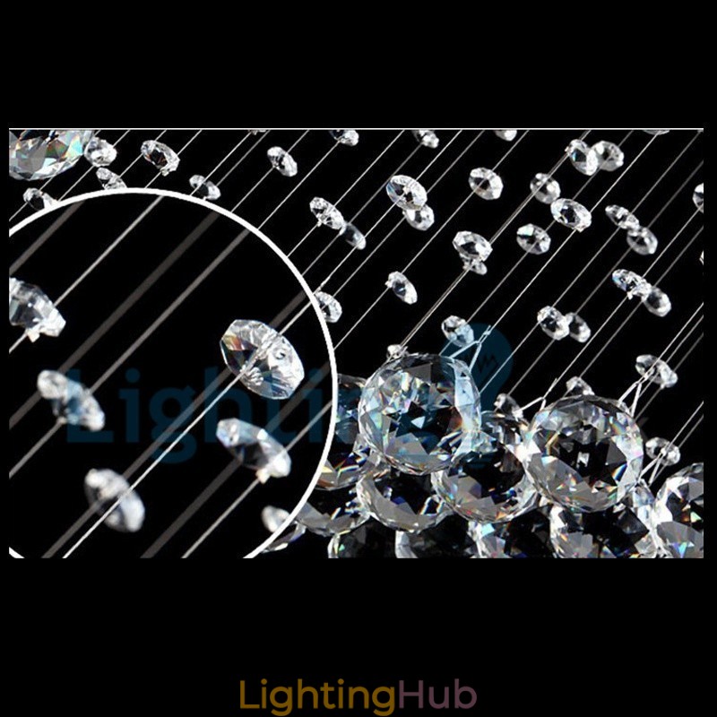 Modern Contemporary Chandelier Flush mount Pendant Fixture Crystal Rain Drop Light
