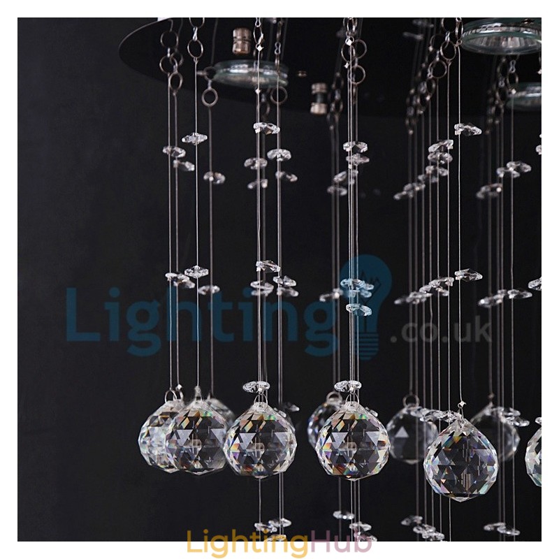 Modern Contemporary Chandelier Flush mount Pendant Fixture Crystal Rain Drop Light