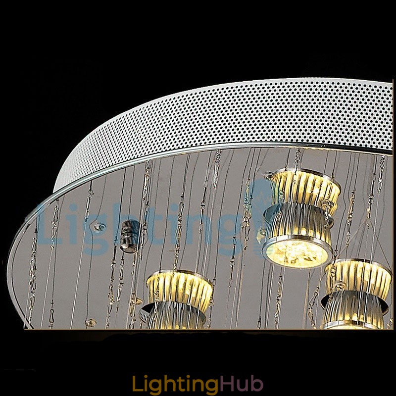 Modern Contemporary Chandelier Flush mount Pendant Fixture Crystal Rain Drop Light