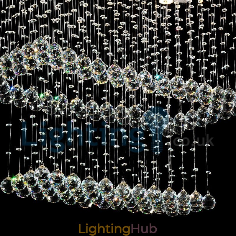 Modern Contemporary Chandelier Flush mount Pendant Fixture Crystal Rain Drop Light