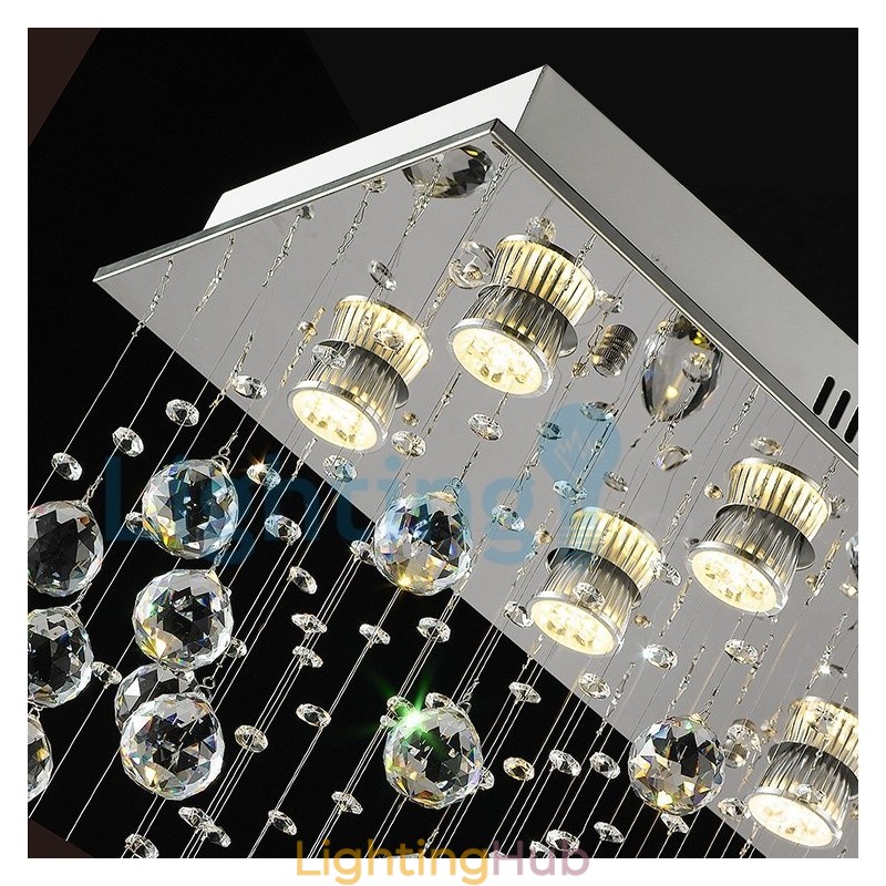 Modern Contemporary Chandelier Flush mount Pendant Fixture Crystal Rain Drop Light