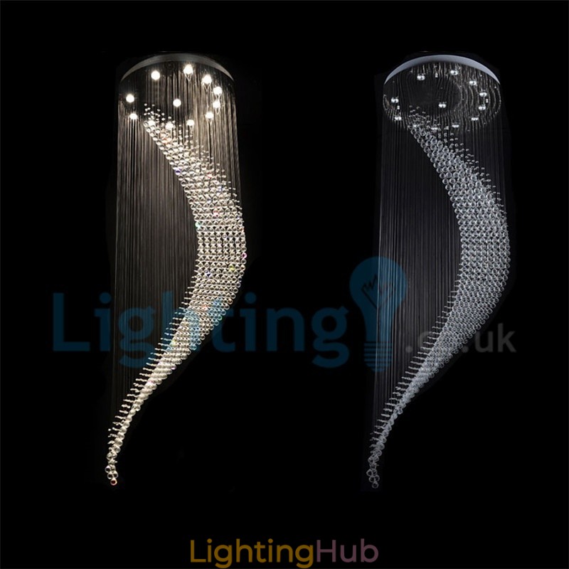 Modern Contemporary Chandelier Flush mount Pendant Fixture Crystal Rain Drop Light
