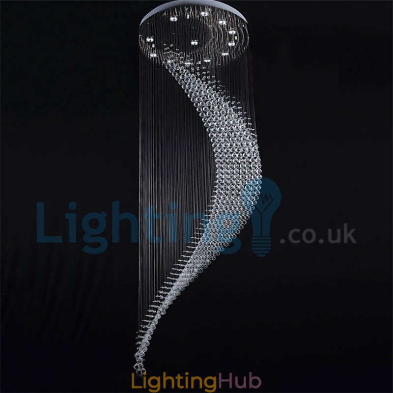 Modern Contemporary Chandelier Flush mount Pendant Fixture Crystal Rain Drop Light