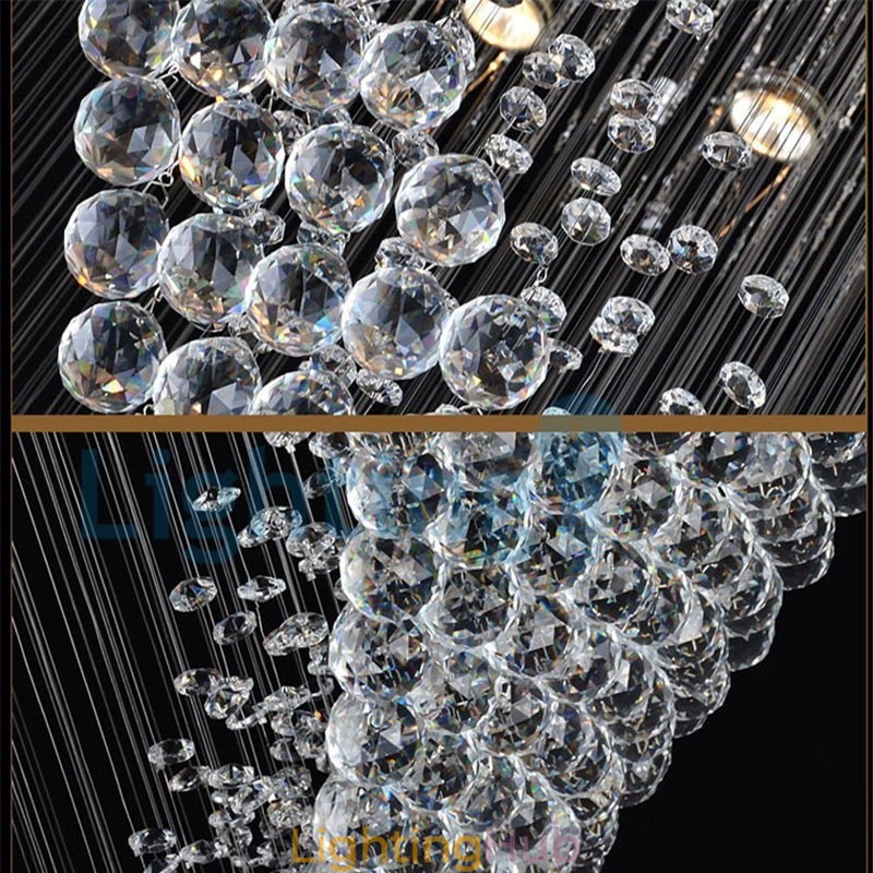 Modern Contemporary Chandelier Flush mount Pendant Fixture Crystal Rain Drop Light