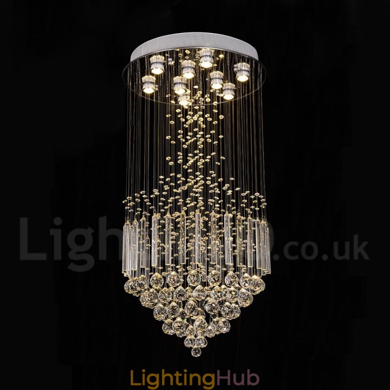Modern Contemporary Chandelier Flush mount Pendant Fixture Crystal Rain Drop Light