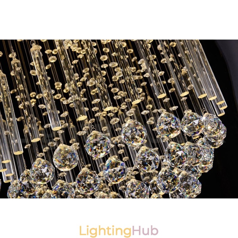Modern Contemporary Chandelier Flush mount Pendant Fixture Crystal Rain Drop Light