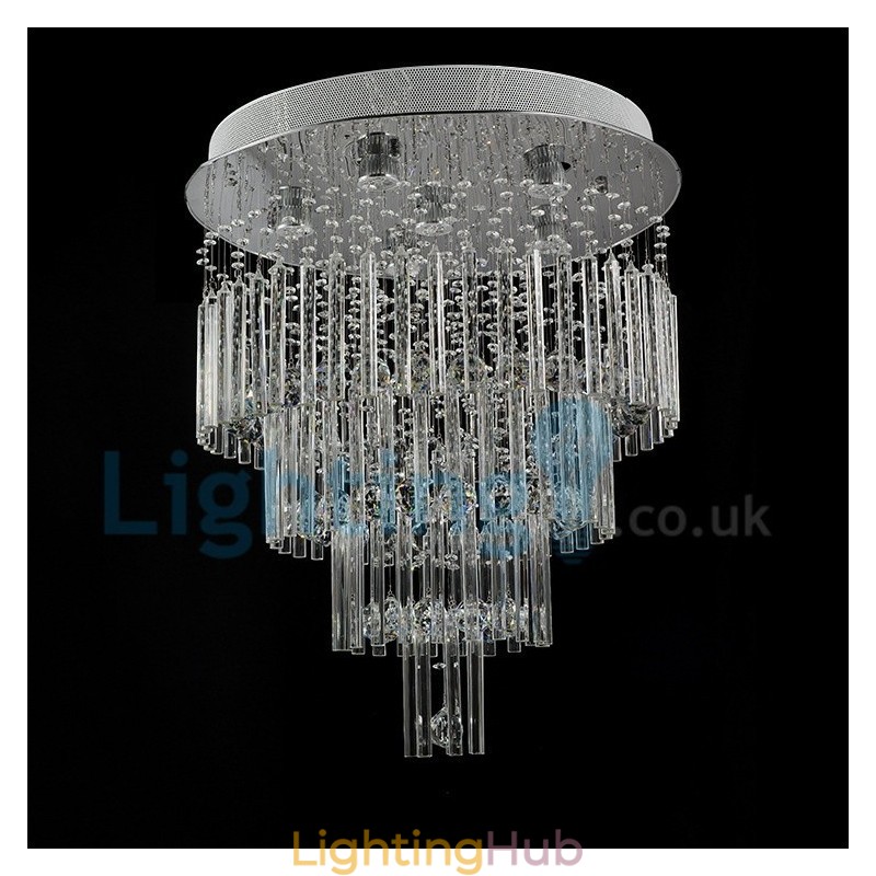 Modern Contemporary Chandelier Flush mount Pendant Fixture Crystal Rain Drop Light