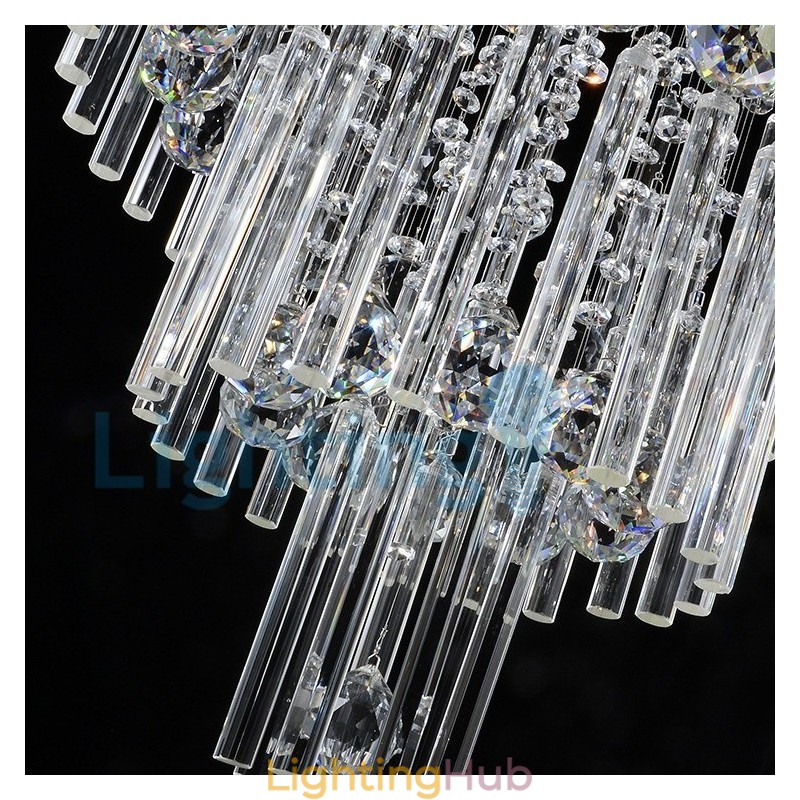 Modern Contemporary Chandelier Flush mount Pendant Fixture Crystal Rain Drop Light