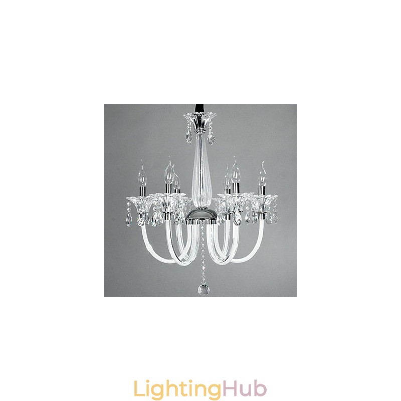 American Style Lodge 6 Light Chandelier With Glass Shade