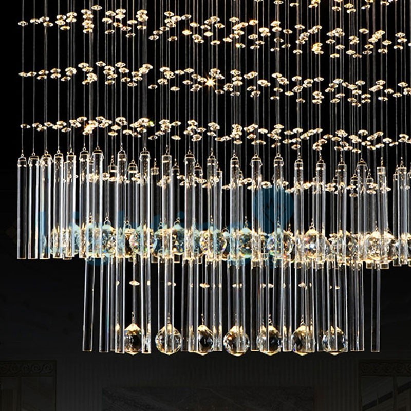 Modern Contemporary Chandelier Flush mount Pendant Fixture Crystal Rain Drop Light