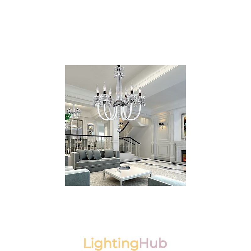 American Style Lodge 6 Light Chandelier With Glass Shade