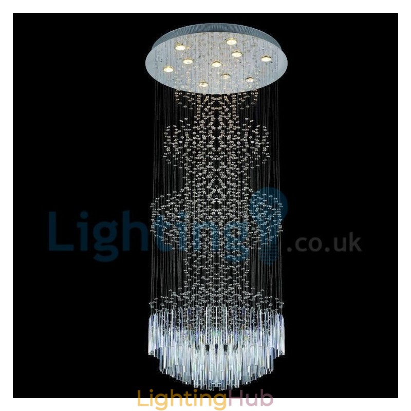 Modern Contemporary Chandelier Flush mount Pendant Fixture Crystal Rain Drop Light