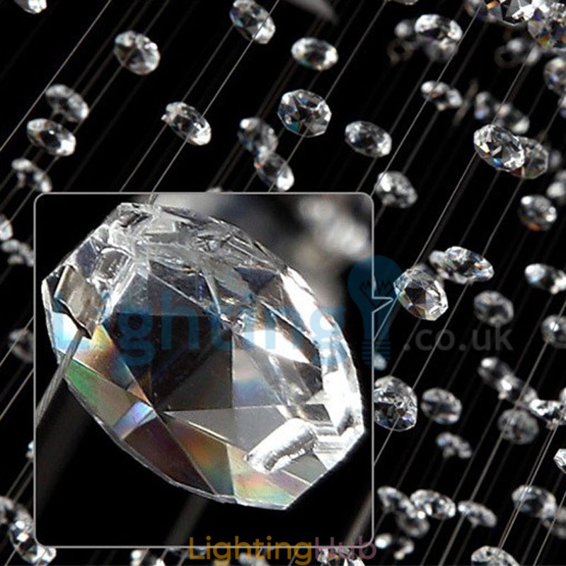 Modern Contemporary Chandelier Flush mount Pendant Fixture Crystal Rain Drop Light