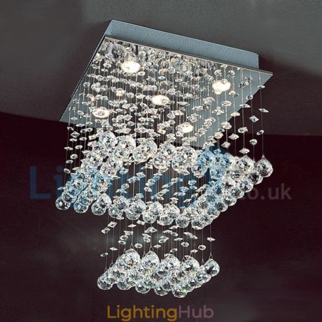 Modern Contemporary Chandelier Flush mount Pendant Fixture Crystal Rain Drop Light Modern Contemporary Chandelier Flush mount Pendant Fixture Crystal Rain Drop Light