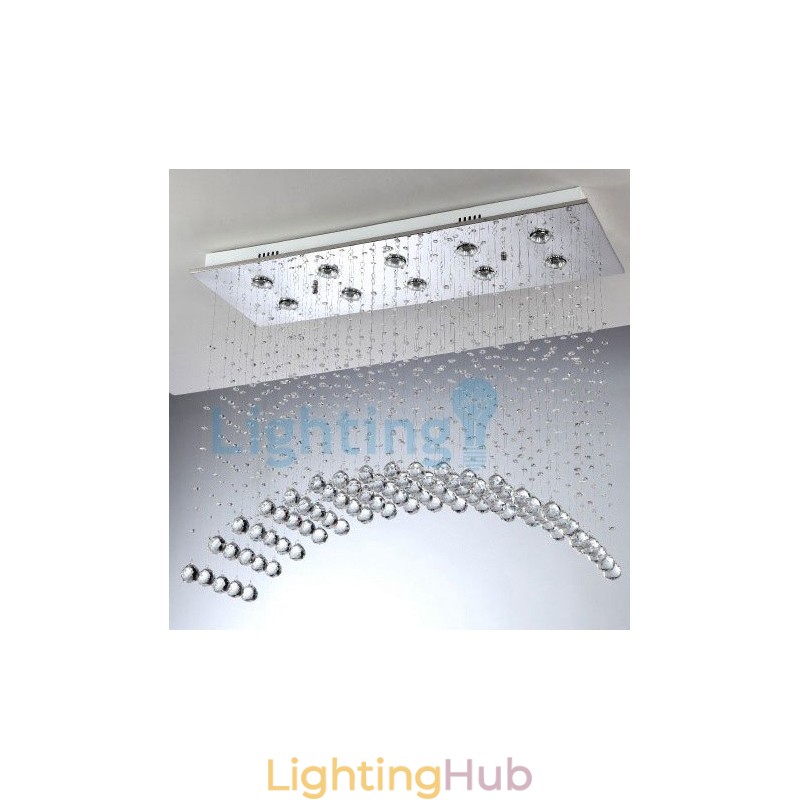 Modern Contemporary Chandelier Flush mount Pendant Fixture Crystal Rain Drop Light