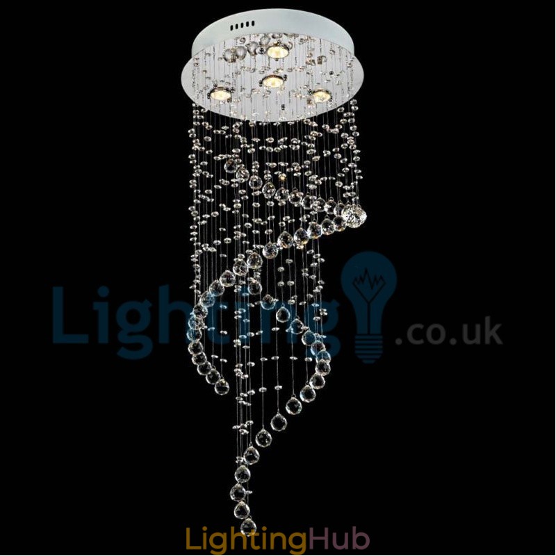 Modern Contemporary Chandelier Flush mount Pendant Fixture Crystal Rain Drop Light