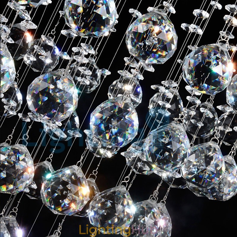Modern Contemporary Chandelier Flush mount Pendant Fixture Crystal Rain Drop Light