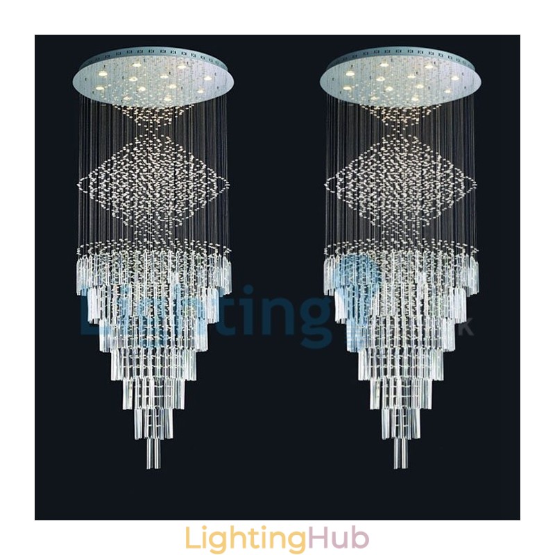 Modern Contemporary Chandelier Flush mount Pendant Fixture Crystal Rain Drop Light