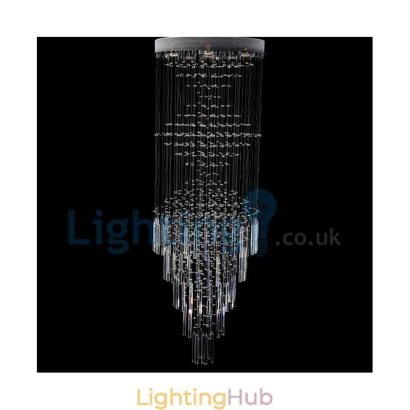 Modern Contemporary Chandelier Flush mount Pendant Fixture Crystal Rain Drop Light