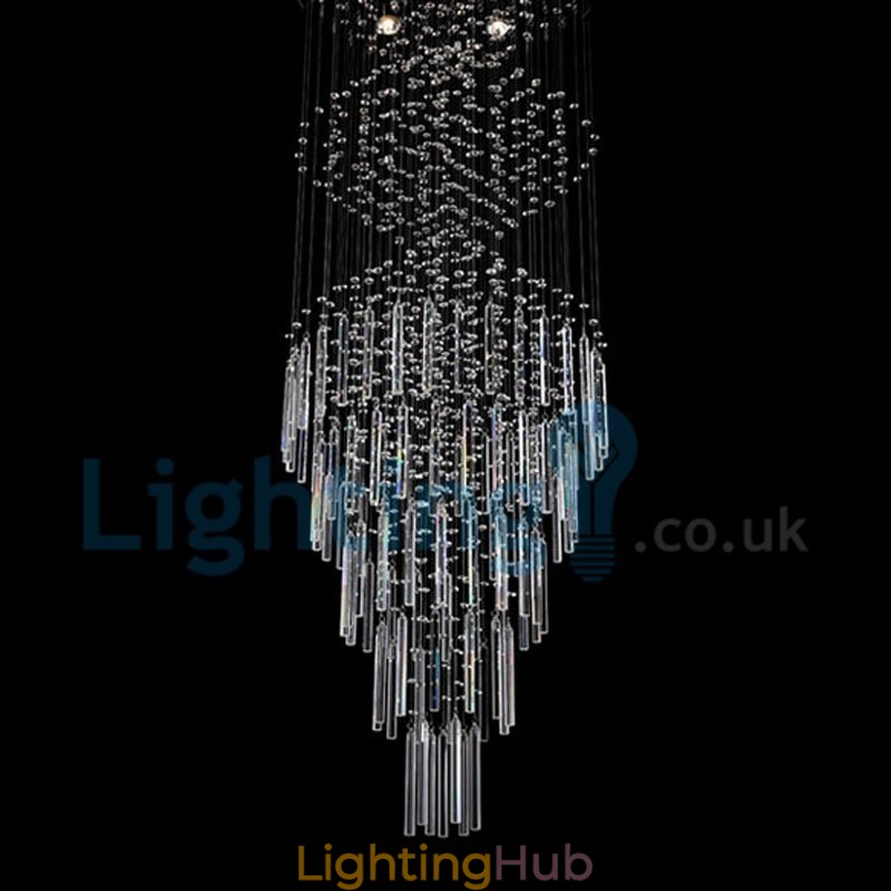 Modern Contemporary Chandelier Flush mount Pendant Fixture Crystal Rain Drop Light