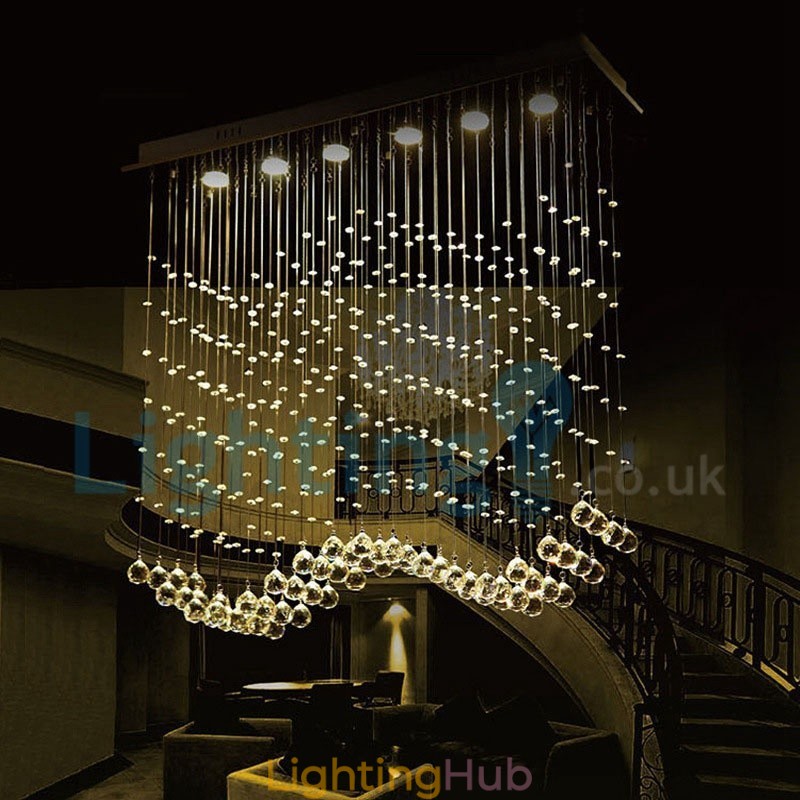 Modern Contemporary Chandelier Flush mount Pendant Fixture Crystal Rain Drop Light