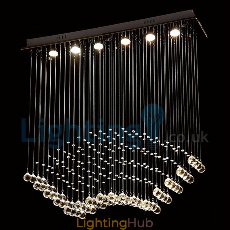 Modern Contemporary Chandelier Flush mount Pendant Fixture Crystal Rain Drop Light