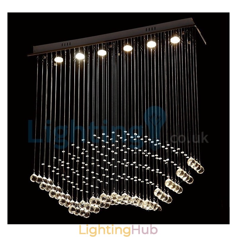 Modern Contemporary Chandelier Flush mount Pendant Fixture Crystal Rain Drop Light