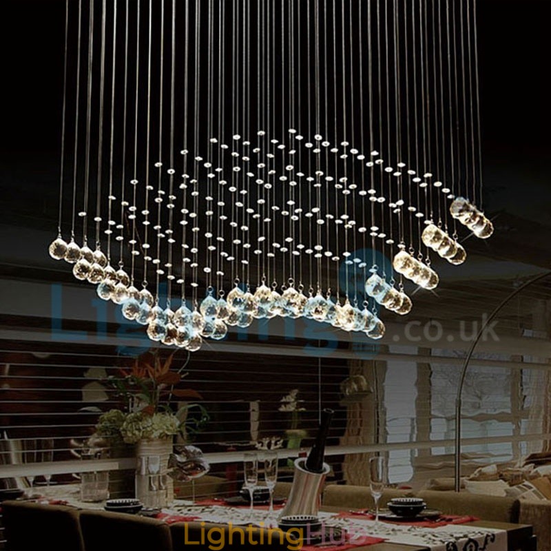 Modern Contemporary Chandelier Flush mount Pendant Fixture Crystal Rain Drop Light