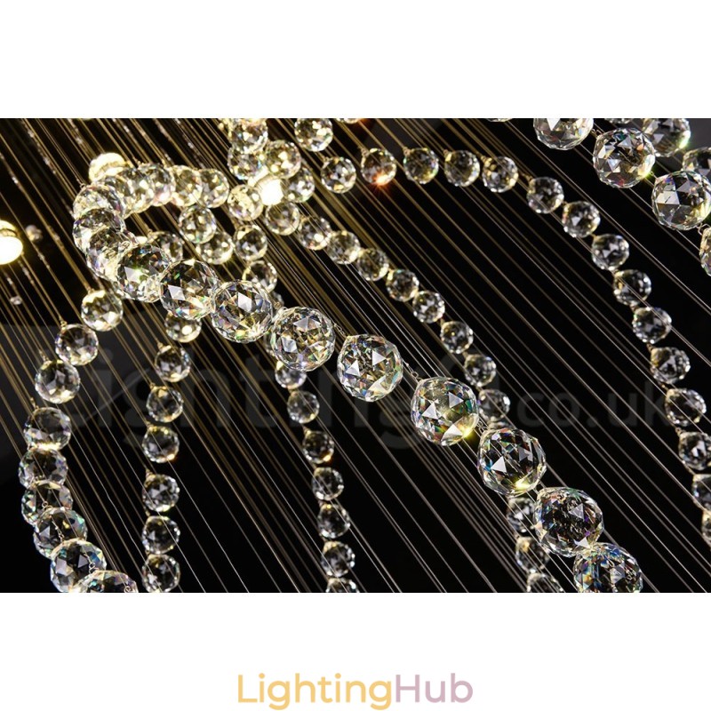 Modern Contemporary Chandelier Flush mount Pendant Fixture Crystal Rain Drop Light