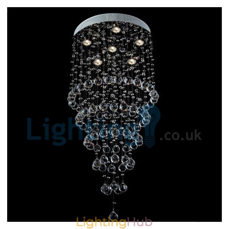 Modern Contemporary Chandelier Flush mount Pendant Fixture Crystal Rain Drop Light